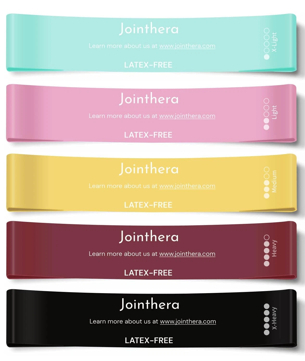 Premium Latex Resistance Bands for Working Out - Set of 5 + Carrying Bag | No...