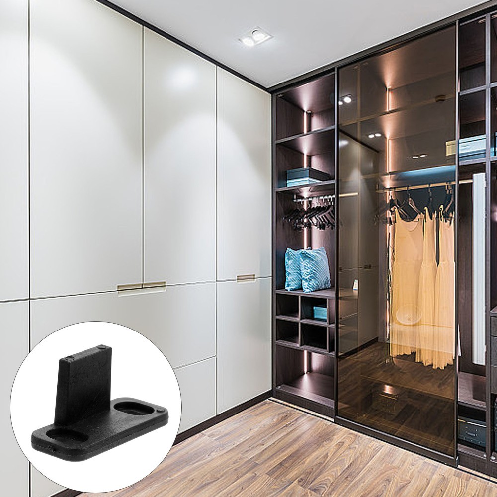 4-Piece Sliding Closet Door Bottom Guide Kit for Barn Doors