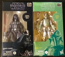 2020 STAR WARS BLACK SERIES - CARBONIZED DARTH VADER AND BOBA FETT - 40TH EMPIRE
