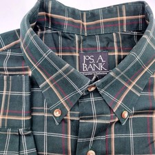 Jos A Bank Traveler's Collection Button Down Plaid Shirt Mens Size L