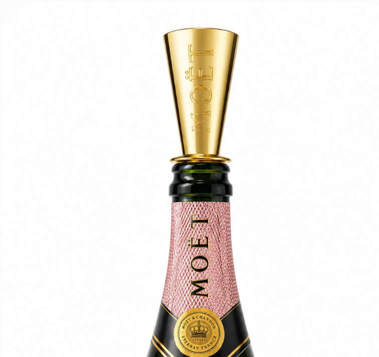 MOET CHANDON CHAMPAGNE GOLDEN SIPPERS FOR MINI SPLIT BOTTLES x 5