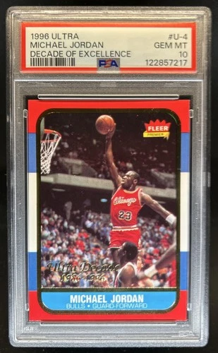 1996-97 Fleer Michael Jordan Decade of Excellence #4 Bulls PSA 10 GEM MINT