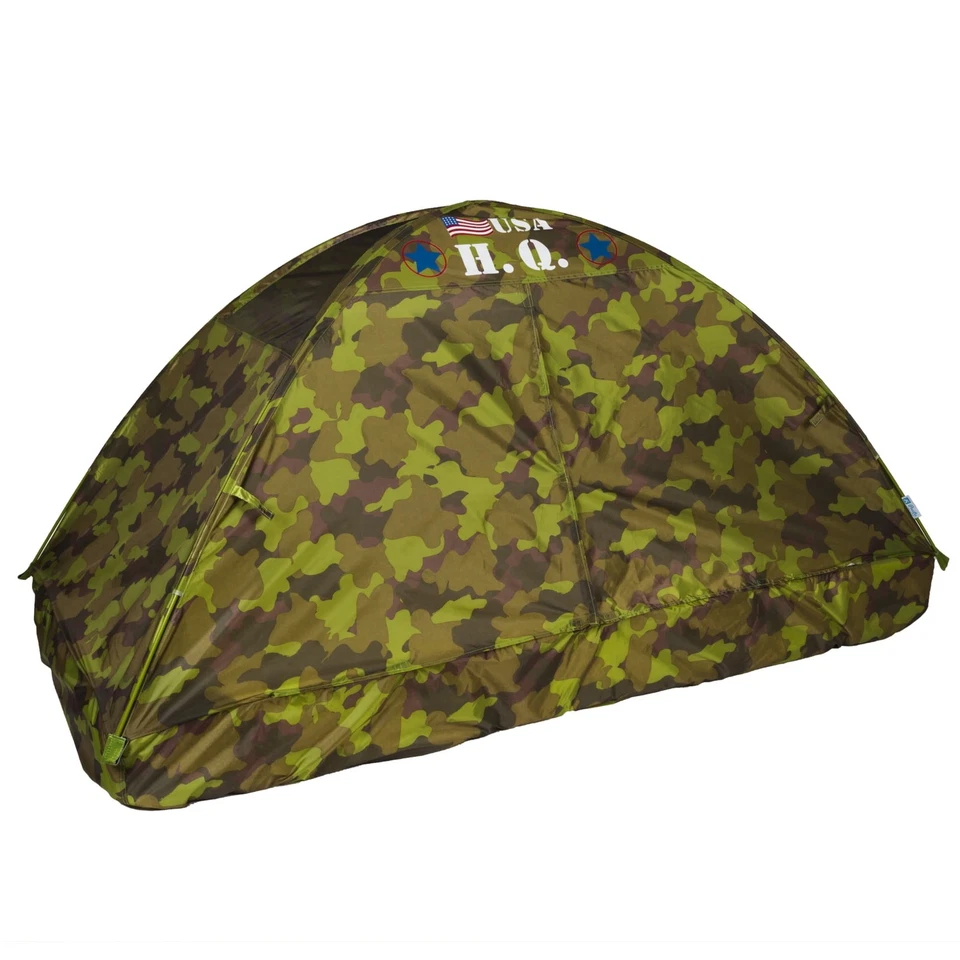 Carpas portátiles para dormir interiores tienda de campaña duradera cama tamaño doble toldo con bolsa de transporte Foto 3 de 4