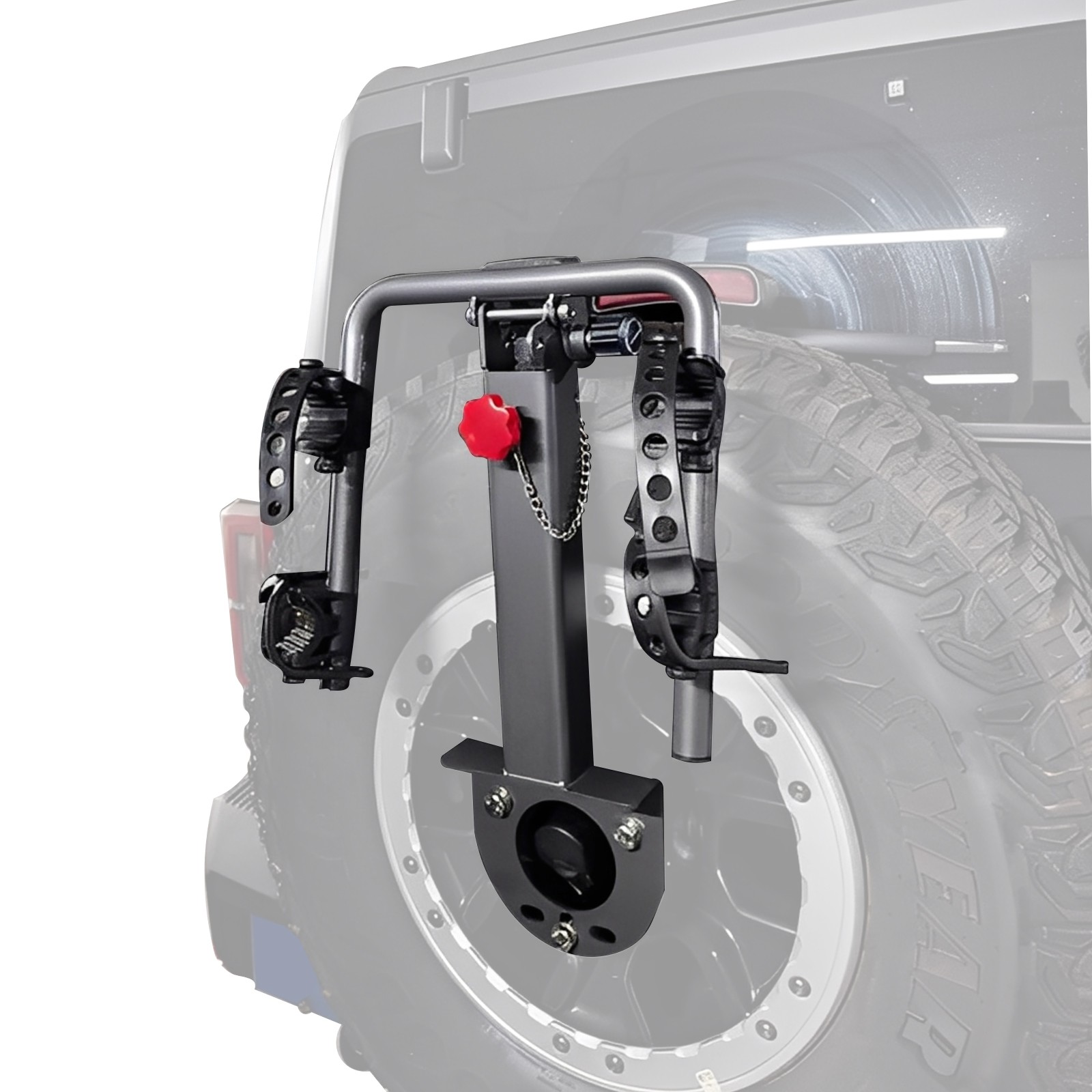 Spare Tire Mount Bike Rack Hold 2 Bikes Foldable For Jeep Gl