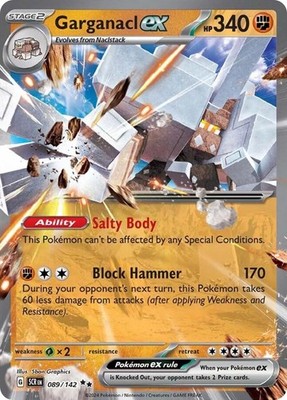 Garganacl ex 89/142 Double Rare Stellar Crown Pokemon Holo NM Graphics