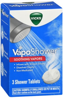 Vicks Dissolvable Vaposhower Aromatherapy Shower Therapy Tablet Bomb, 3 Tablets