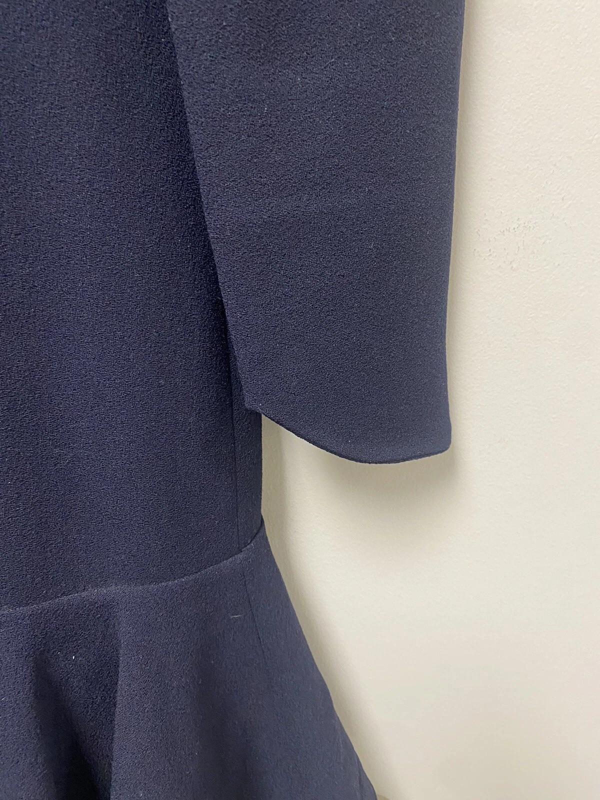 Abito Vintage Valentino Boutique Amen Wardy Navy MIDI Manica Lunga Taglia 8