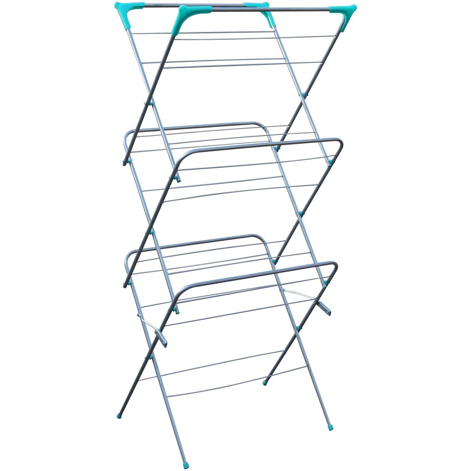 Concertina Clothes Airer 3 Tier Laundry Tower Dryer Indoor Outdoor