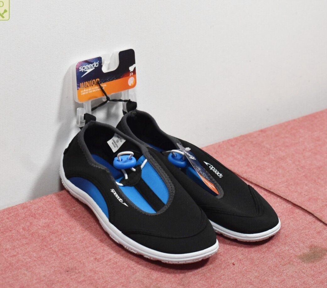 Speedo Junior Boys Surfwalker Water Shoes Black Blue Medium 2 3 eBay