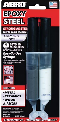 Abro Epoxy Steel Strong As Steel Syringe Bonds Metal Ceramics Wood