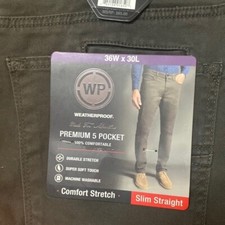 NWT Men  s Weatherproof Dark Olive 36W x 30L pants business casual Slim Straight