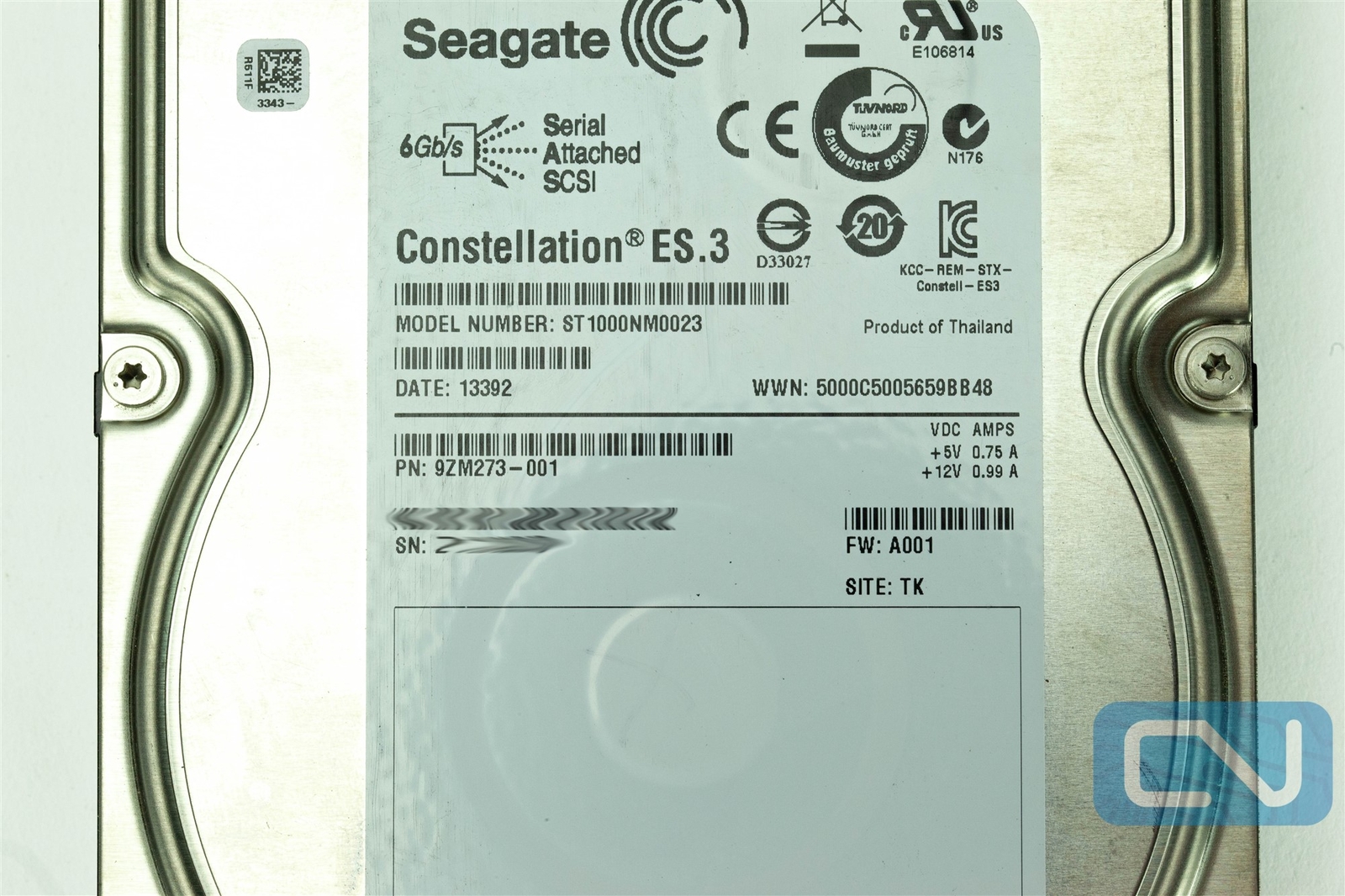 Seagate ST1000NM0023 Constellation ES.3 1TB 7.2K 64MB SAS 6Gb/s 3.5 ...