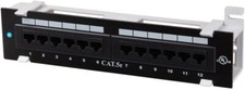 Cat 5e Mini 12-Port Patch Panel with 89D Mounting Bracket COMMERCIAL ELECTRIC