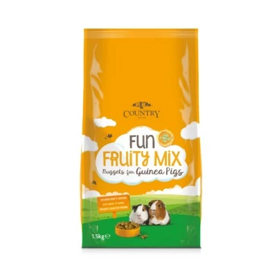 Country Value Guinea Pig Food Nuggets Fruity Mix With Vitamins 1.5kg 10kg - Image 1 of 3