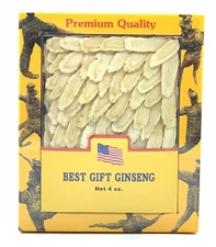 Grade A+ Hand Selected American Slice Medium Ginseng 4oz & 8oz  Box 美国花旗参片