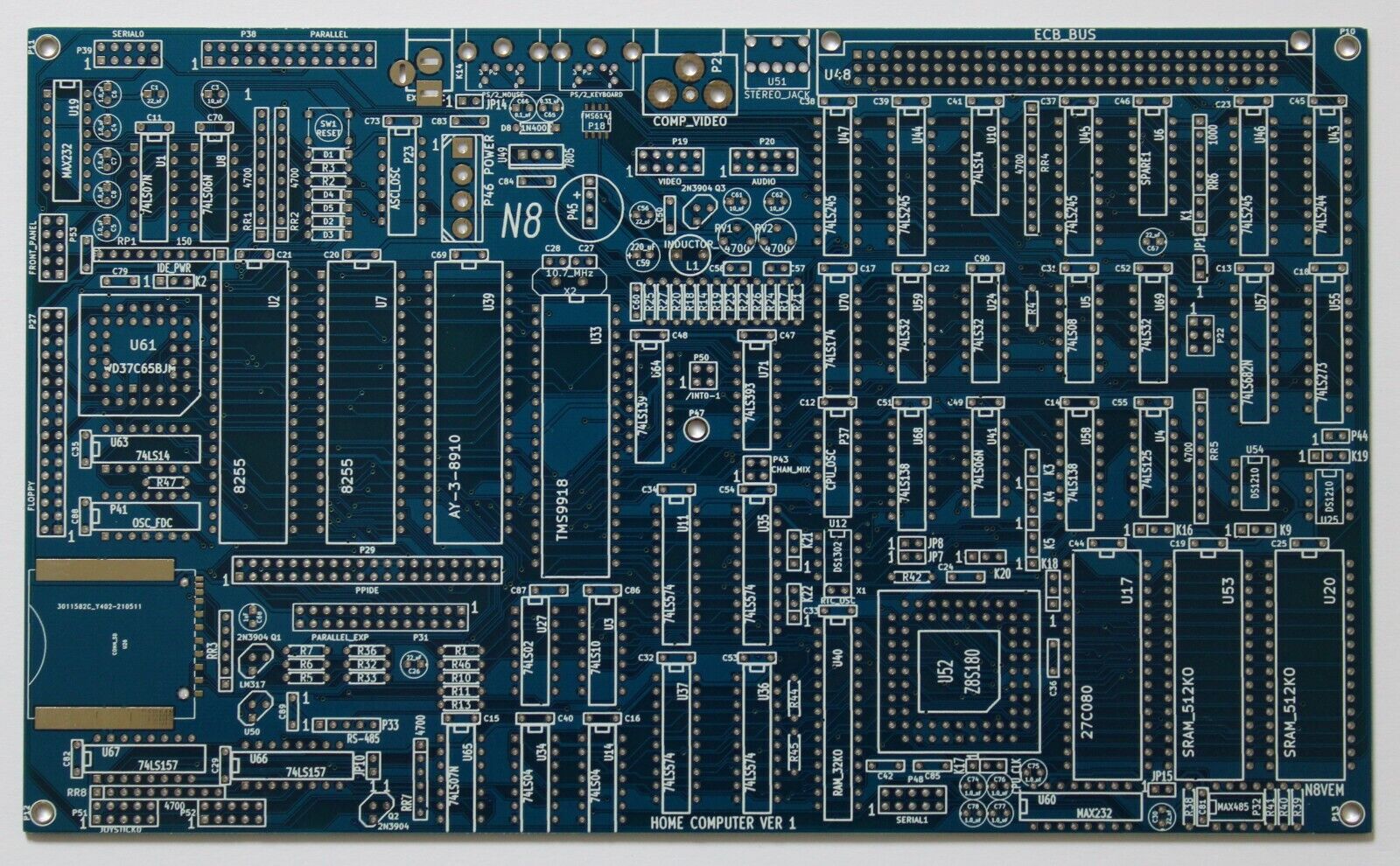 N8 MSX SBC Retrobrewcomputer rev. 4314 N8VEM project PCB