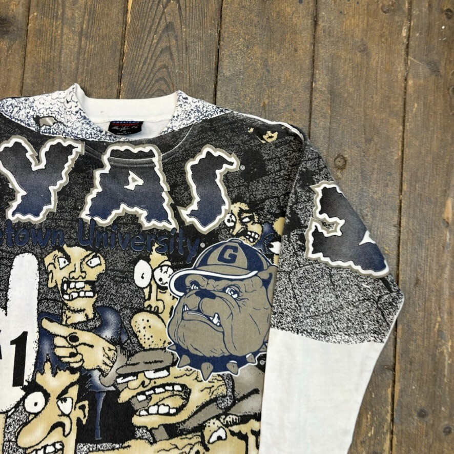 George Town T-Shirt Y2K Hoyas All Over Print Long Sleeve Tee, Multi, Mens Medium image 4