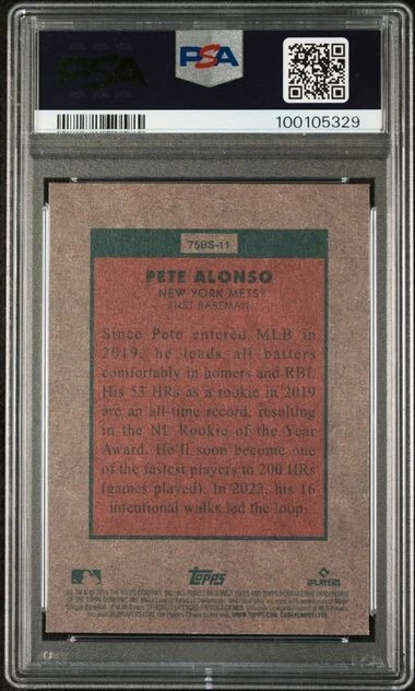 2024 Topps Heritage 1975 Topps Baseball Sensations #75BS-11 Pete Alonso PSA 10 - Image 2 of 2