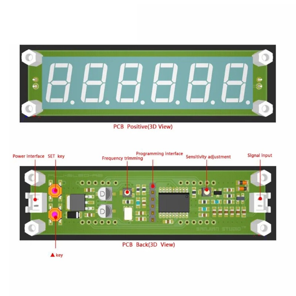 PLJ-6LED-H Digitaler Frequenzmesser – Hohe Präzision Für 1 MHz Bis 1000 MHz (grüne Anzeige)