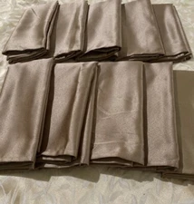 Bed Bath & Beyond Jubilee Bronze Napkins Lot (10) 18”square satin/silk napkins