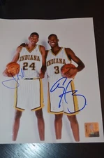 Al Harrington & Jonathan Bender Signed 8x10 photo Indianapolis Pacers
