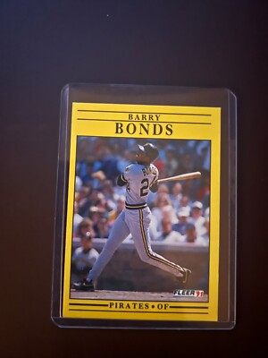 rare fleer 91 baseball cards Rare 1991 Fleer Barry Bonds Baseball Card Near Mint Condition