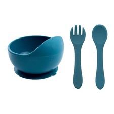 Silicone Meal Bowl with Spoon  Fork -Set for Baby
