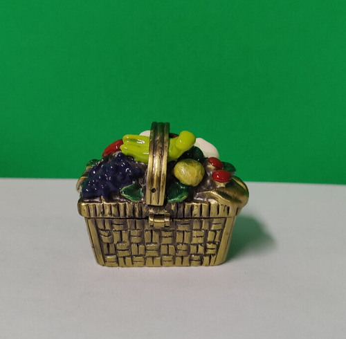 Kunstform Objekt d' Kunstwerk KORB MIT OBST Schmuck Schmuckschatulle - Bild 3 von 7