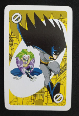 2005 DC Batman Uno Card Yellow Batman Joker Skip Card