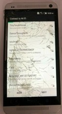  BROKEN HTC One M7 32GB Silver Sprint Good Used Parts Repair Cracked Glass