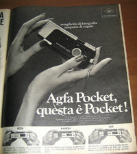 PUBBLICITA AGFA POCKET macchina fotografica vintage anni 70 advertising werbung