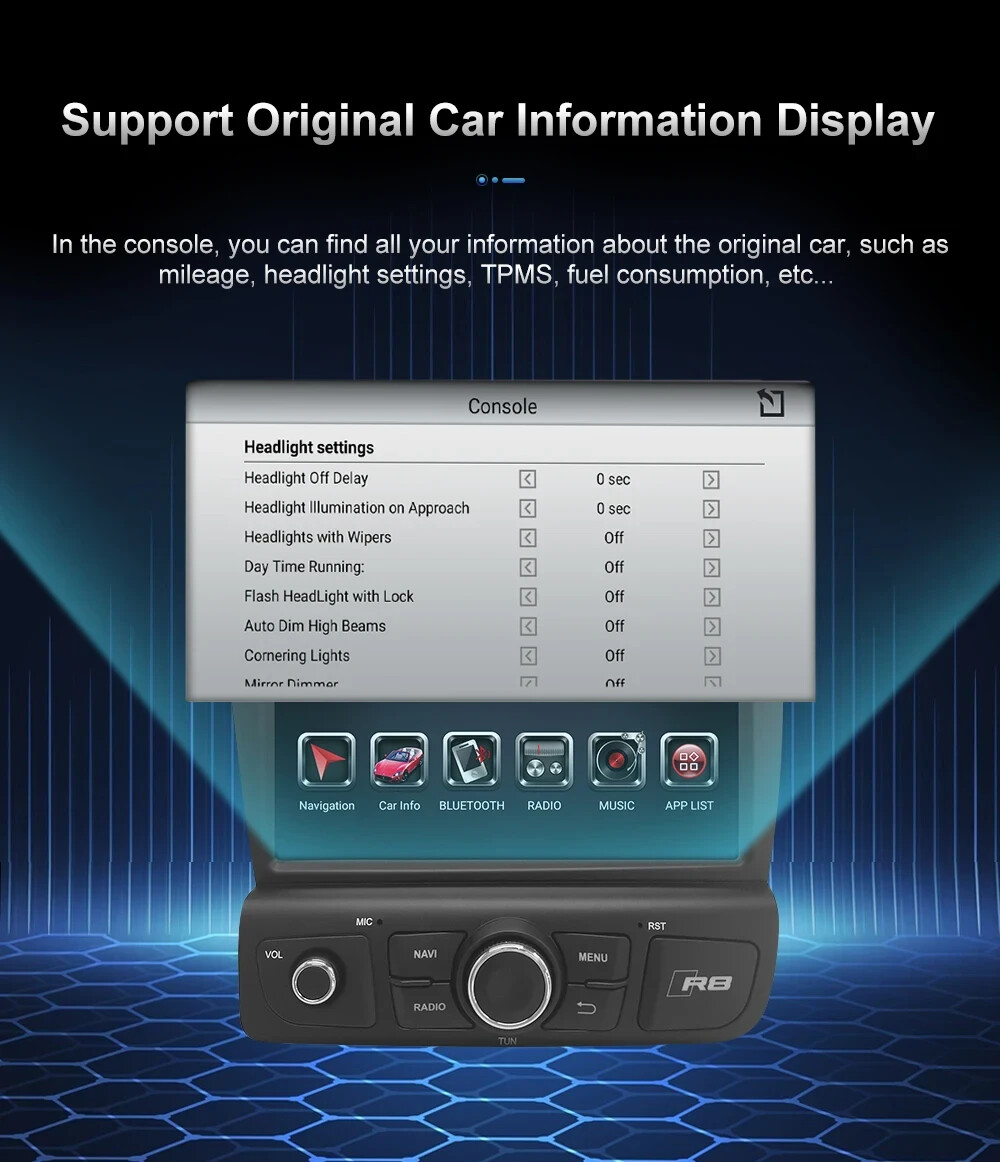 8" Touch Screen GPS Navigation CarPlay For AUDI R8 2007~2015 New Android Radio