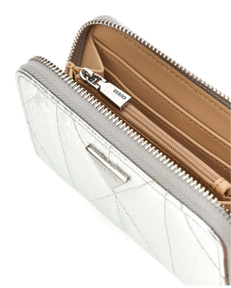 GUESS borsa Aldina SLG Medium Zip Around Wallet Silver - Immagine 2 di 3