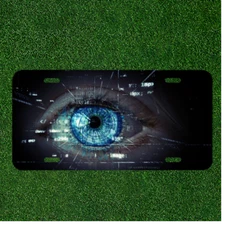 Custom Personalized License Plate Auto Tag With Amazing Blue Eye Design