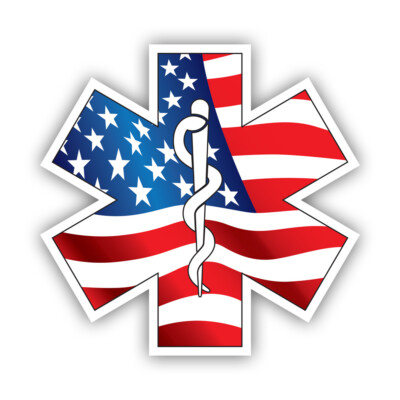 Star of Life Sticker - Decal - Die Cut - EMT #2 - Light Blue 10.37 x Star of Life Sticker - Decal - Die Cut - EMT #2 - Light Blue 10.37 x