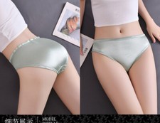 3Pcs Women's Briefs Bikini Low cut Panties Undies Satin Silky Cool Lot 3121 S-XL