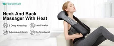 Medcursor Electric Neck and Back Massager – Kneading Massage Pillow with Heat fo