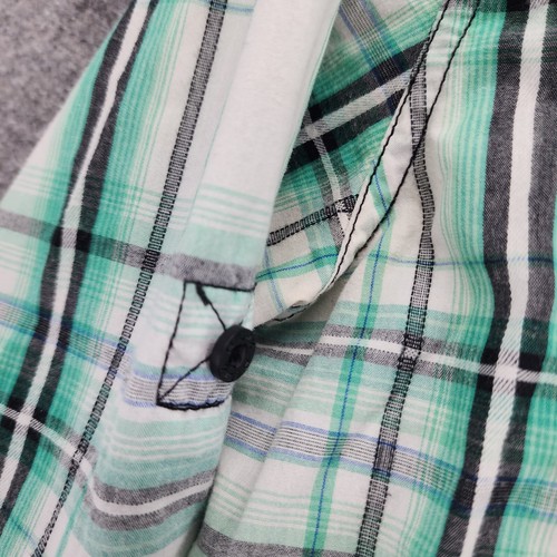 Helix Shirt Mens Medium Button Up Long Sleeve Green Plaid Athletic Fit - Picture 5 of 9
