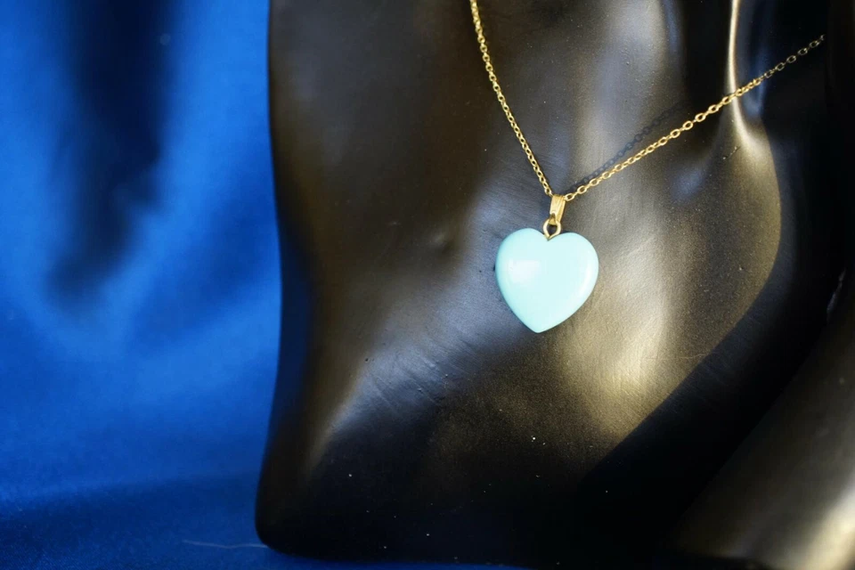 Set Kette + Ohrringe Hochzeit Trachten Gold Türkis Jugendstil - Bild 4 von 4