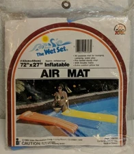 Vtg Inflatable Air Mat Blue The Wet Set 72" x 27" Style 59703 Intex 1984 Pool