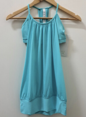 New LULULEMON Women s Aqua Blue No Limits Tank Top - Size 2 US / 6 AUS