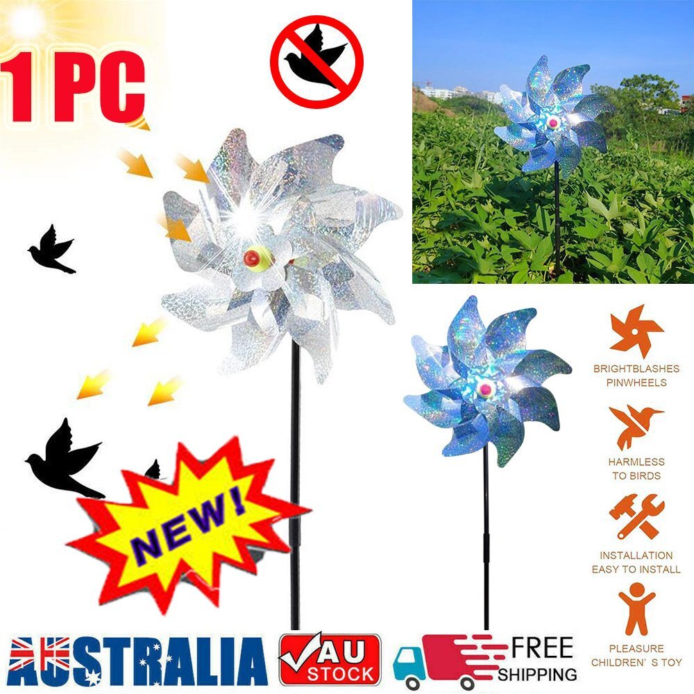 UP 10Pcs BiHQ Deterrent Scarer Reflective Bird Repellent Windmill For