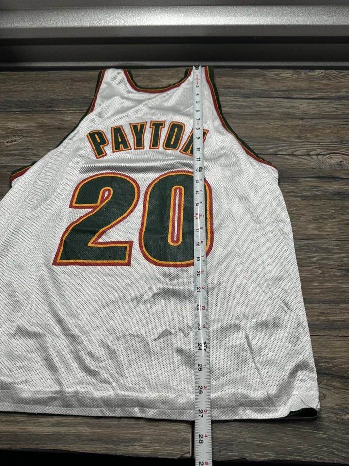 复古 Gary Payton Champion 西雅图 Sonics 篮球 NBA 球衣 尺寸 40 反向 — 第 4/4 张图片