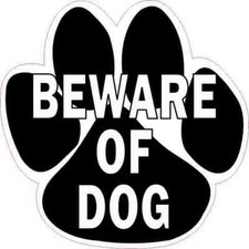 4in x 4in Beware of Dog Sticker Car Truck Vehicle Bumper Decal