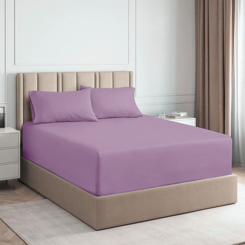 2000TC 100% Egyptian Cotton Fitted Sheet Set King Single Double Queen Size Bed - Picture 21 of 21