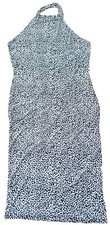 Women's Halter Dress Size 16 **High Neck ** Back Out** Black White Animal Print