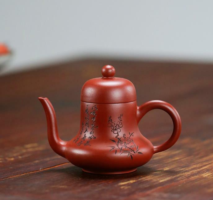 130ml Chinese Purple Clay Handmade Peach Blossom Pattern Bottle