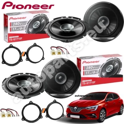 Set 4 Haut Parleur Pioneer avant et Arrière pour Renault Mégane IV Double Cône - Photo 1/4