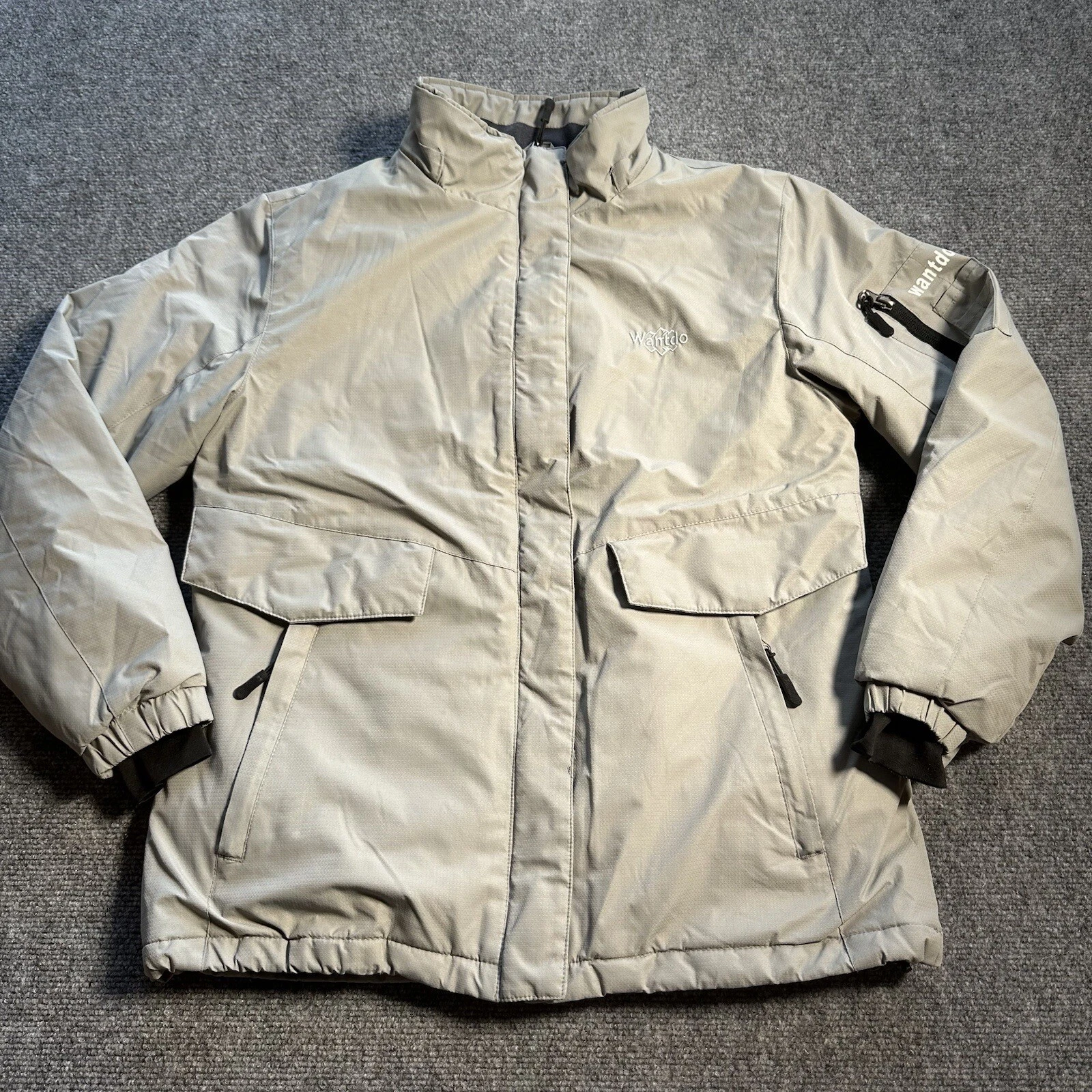 Wantdo Waterproof Ski Jacket Men Small Grey Windproof Rain Sherpa Lined Coat