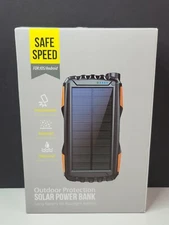 Solar Power Bank Portable Charge Flashlight USB Camping Rugged Waterproof